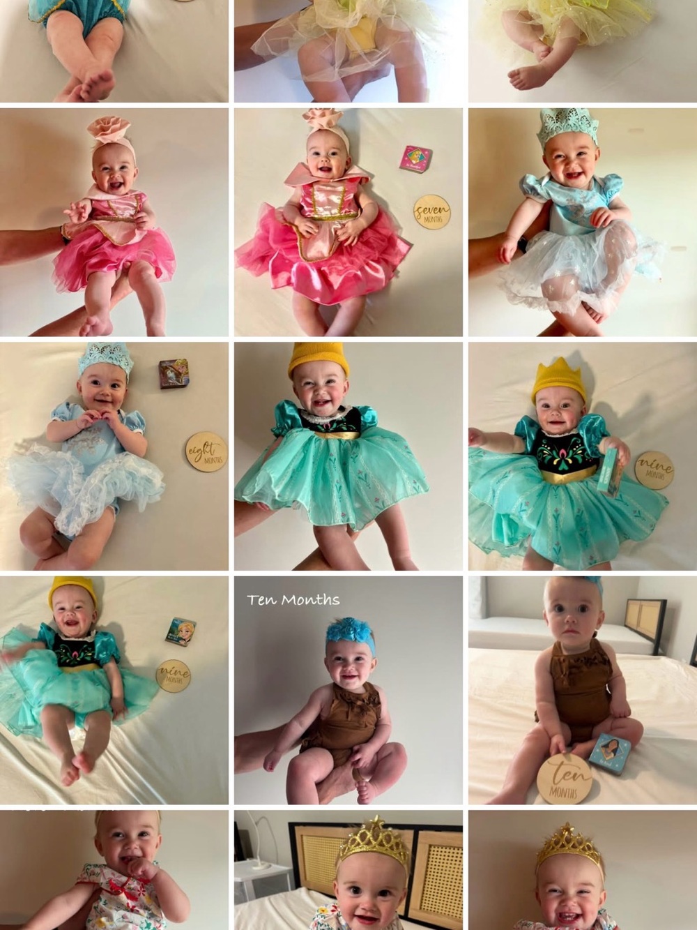 12 different Baby Girls Princess costume bundle